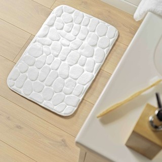 Tapis de bain à mémoire de forme Galet - 50 x 80 cm - Blanc