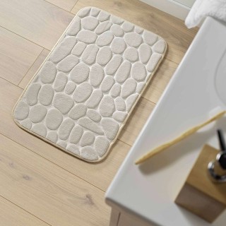 Tapis de bain à mémoire de forme Galet - 50 x 80 cm - Naturel