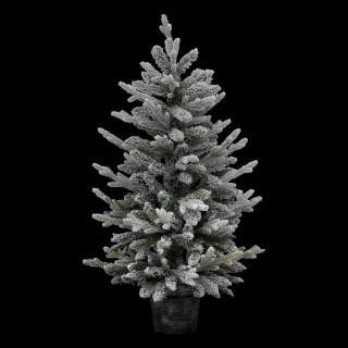 Sapin de Noël artificiel Frosty en pot - H. 100 cm - Blanc