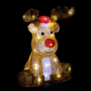 Décoration de Noël lumineuse d'extérieur - Petit renne - H. 30 cm