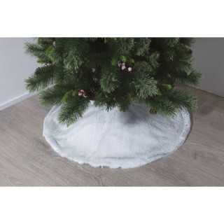 Tapis pour sapin de Noël duveteux - D. 90 cm - Blanc