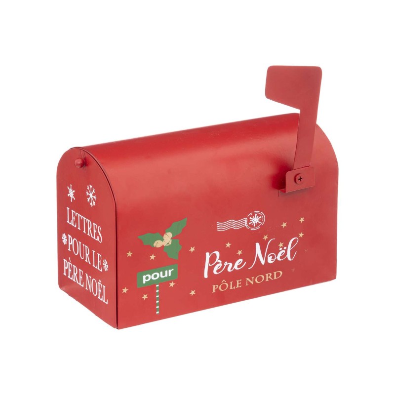 Boîte aux lettres de Noël en métal - Rouge