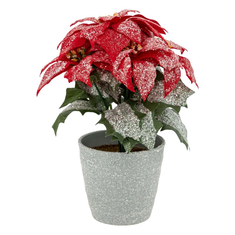 Poinsettia artificiel en pot - H. 22 cm