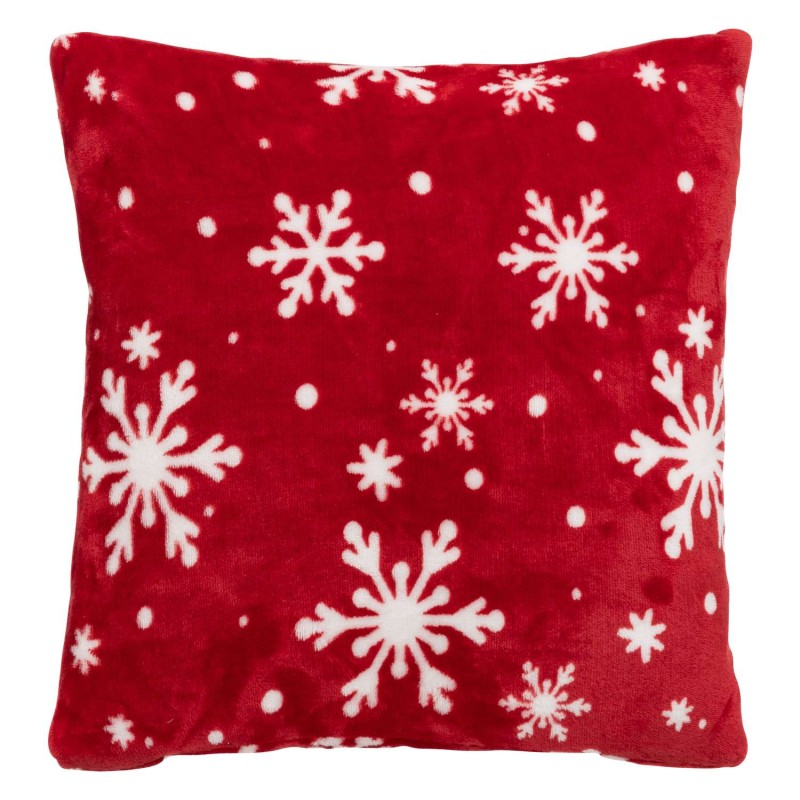 Coussin de Noël flocon - 40 x 40 cm - Rouge et blanc