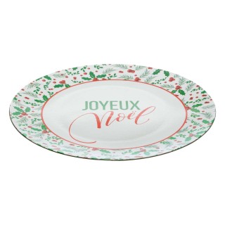 Lot de 12 dessous d'assiette Joyeux Noël D. 33 cm - Vert