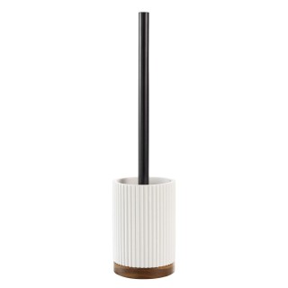 Brosse WC Hamilton effet pierre et acacia - Blanc