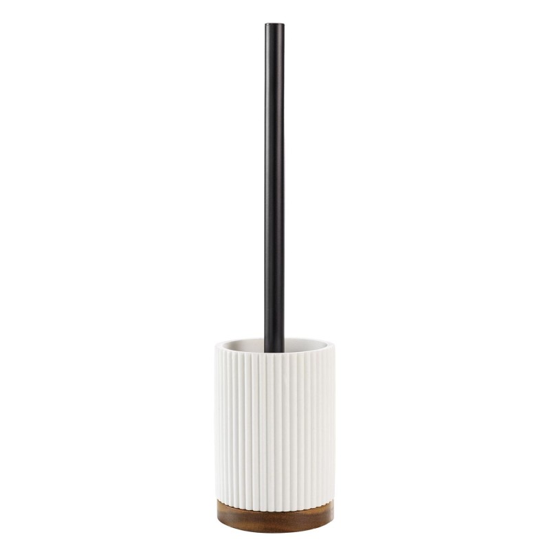 Brosse WC Hamilton effet pierre et acacia - Blanc