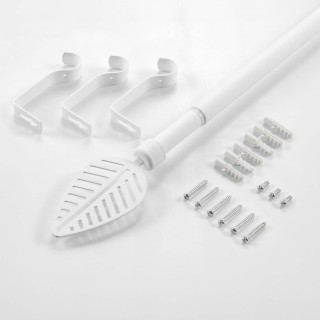 Kit de tringle à rideaux extensible Leaf - L210 /L380 cm - Blanc