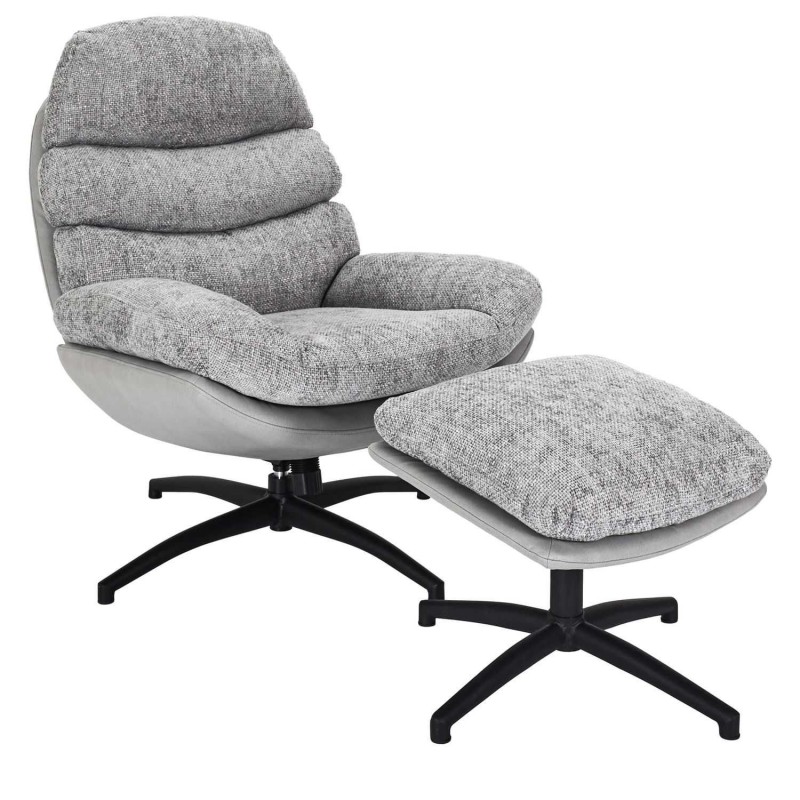 Fauteuil relax Horten avec repose pieds - Gris