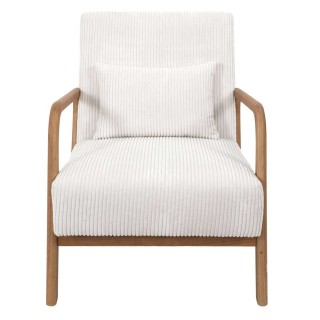 Fauteuil de salon en tissu côtelé Drammen - Beige