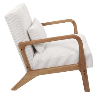 Fauteuil de salon en tissu côtelé Drammen - Beige