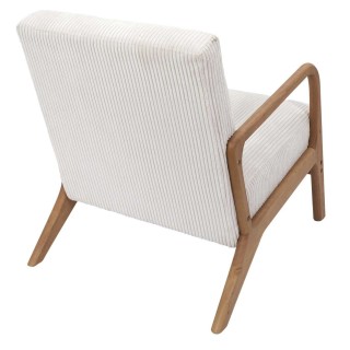 Fauteuil de salon en tissu côtelé Drammen - Beige