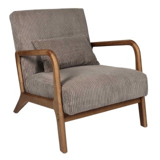 Fauteuil de salon en tissu côtelé Drammen - Taupe