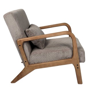 Fauteuil de salon en tissu côtelé Drammen - Taupe