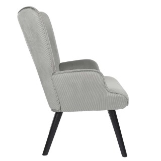 Fauteuil de salon en velours côtelé Giulia - Gris