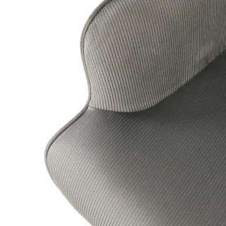 Fauteuil de salon en velours côtelé Giulia - Gris