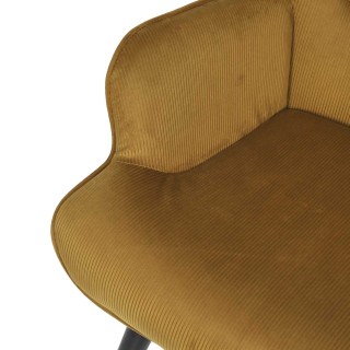 Fauteuil de salon en velours côtelé Giulia - Ocre