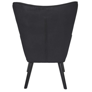 Fauteuil de salon en velours côtelé Giulia - Noir