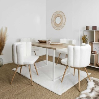 Lot de 2 chaises design effet bouclette Ariel - Blanc