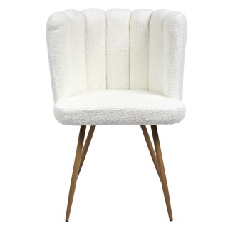 Lot de 2 chaises design effet bouclette Ariel - Blanc