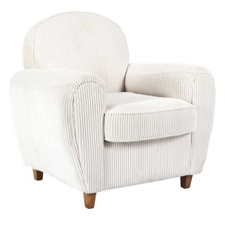 Fauteuil club en tissu côtelé Drammen - Beige