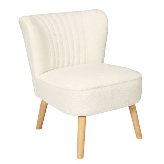 Fauteuil crapaud en bouclette Moss - Blanc