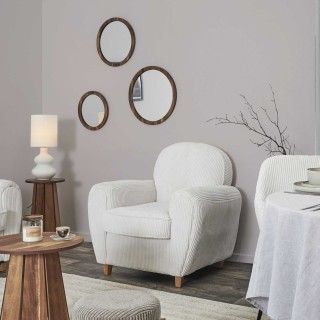 Fauteuil club en tissu côtelé Drammen - Beige