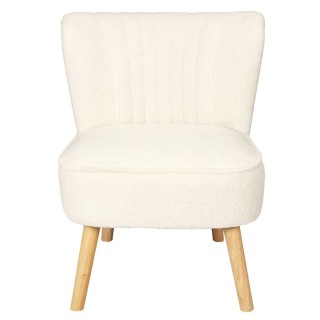 Fauteuil crapaud en bouclette Moss - Blanc