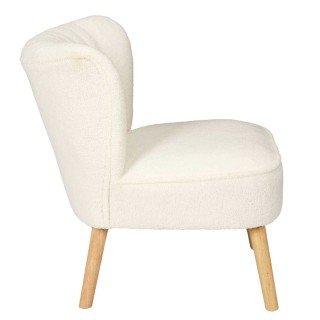 Fauteuil crapaud en bouclette Moss - Blanc