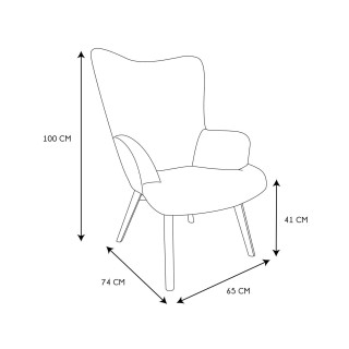 Fauteuil de salon scandi en patchwork Helsinki - Blanc