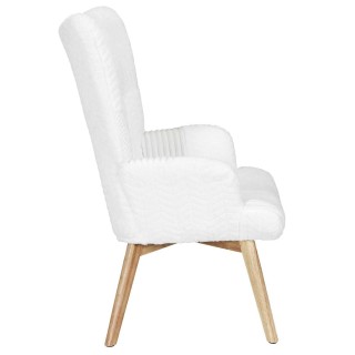 Fauteuil de salon scandi en patchwork Helsinki - Blanc