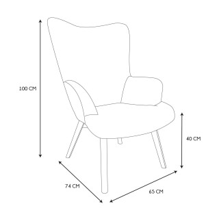 Fauteuil de salon scandi en patchwork Helsinki - Marron