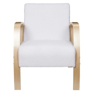 Fauteuil de salon en bouclette Stavern - Blanc