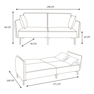 Canapé convertible effet cuir Grimstad - 3 Places - Marron