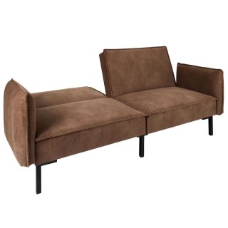 Canapé convertible effet cuir Grimstad - 3 Places - Marron