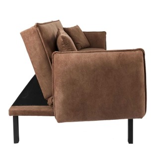 Canapé convertible effet cuir Grimstad - 3 Places - Marron