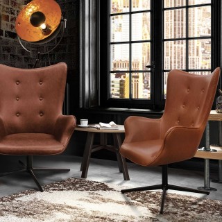 Fauteuil pivotant Helsinki - Marron