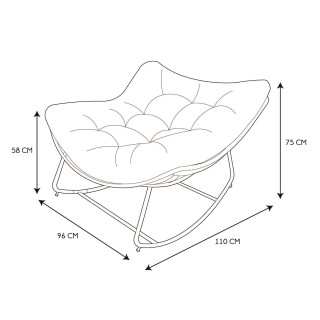 Fauteuil à bascule en bouclette Holen - Blanc