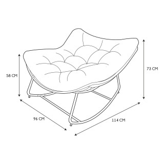 Fauteuil à bascule rembourré Asgar - Noir