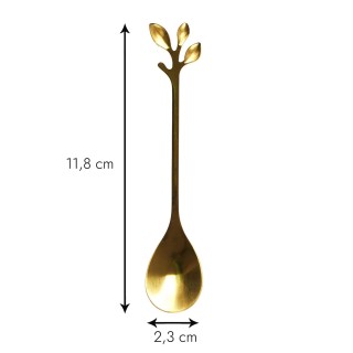 Lot de 4 cuillères à café Feuille - Doré