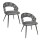 Lot de 2 chaises assise tressée LUND - Gris