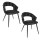 Lot de 2 chaises assise tressée LUND - Noir