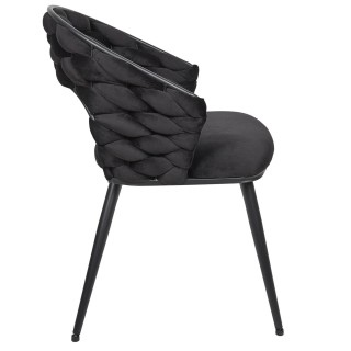 Lot de 2 chaises assise tressée LUND - Noir