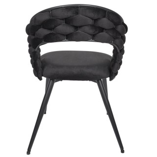 Lot de 2 chaises assise tressée LUND - Noir