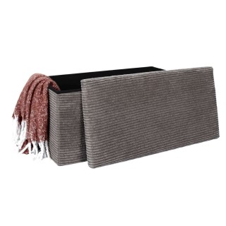 Banc de rangement pliable effet côtelé DRAMMEN - Taupe