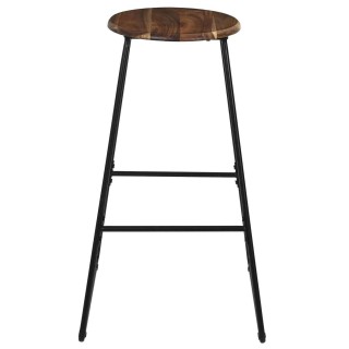 Tabouret de bar en acacia VISBY - Marron et noir