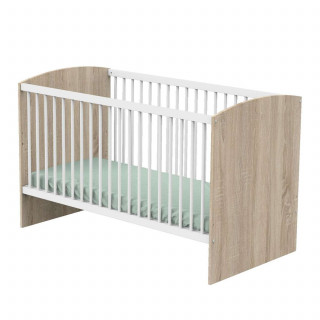 Lit bébé évolutif Access Bois - Sauthon - 70 x 140 cm - Blanc et marron