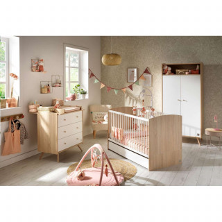 Lit bébé évolutif Access Bois - Sauthon - 70 x 140 cm - Blanc et marron