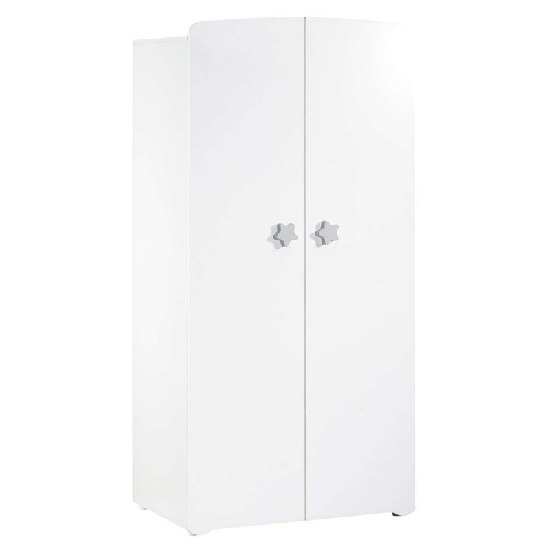 Armoire Basic avec boutons étoiles - Sauthon - Blanc