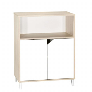 Commode 2 portes Scandi avec dispositif à langer - Sauthon - Naturel